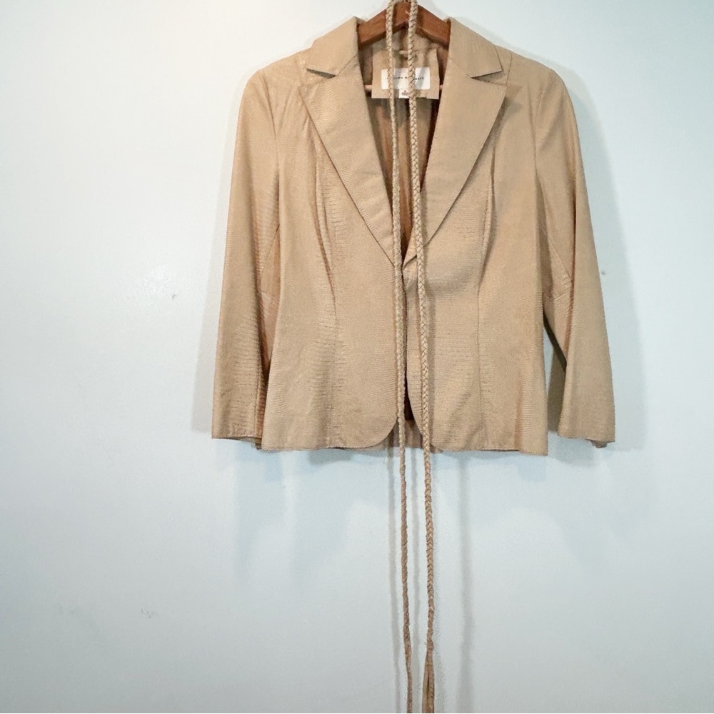 Banana Republic | Women's Leather Snakeskin Embossed Bohemian Jacket Size 8 - Picture 14 of 16